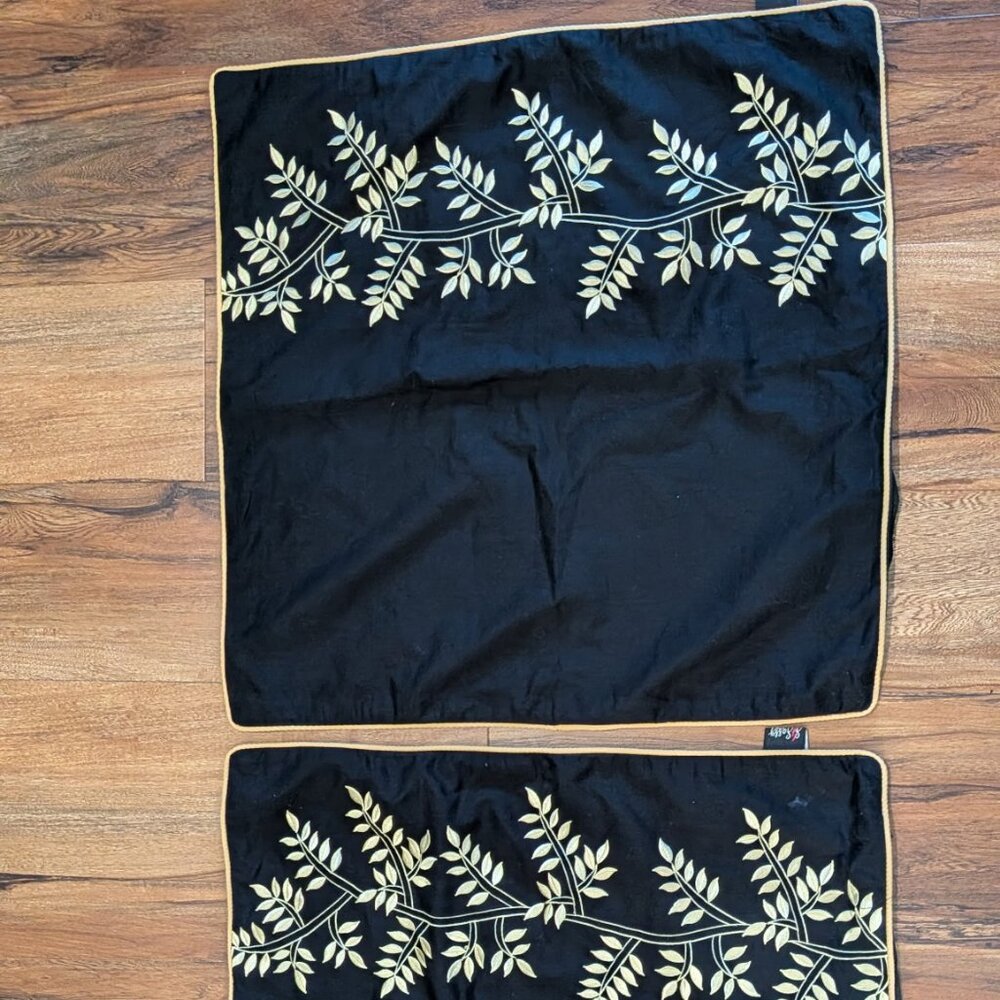 Decorative Embroidered Pillow Covers – Set of 2 (22” Square)